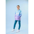 Teal-Purple - Close up - Hype Girls Marble Script Hoodie