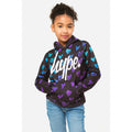 Black-Blue-Purple - Side - Hype Girls Scribble Heart Script Hoodie