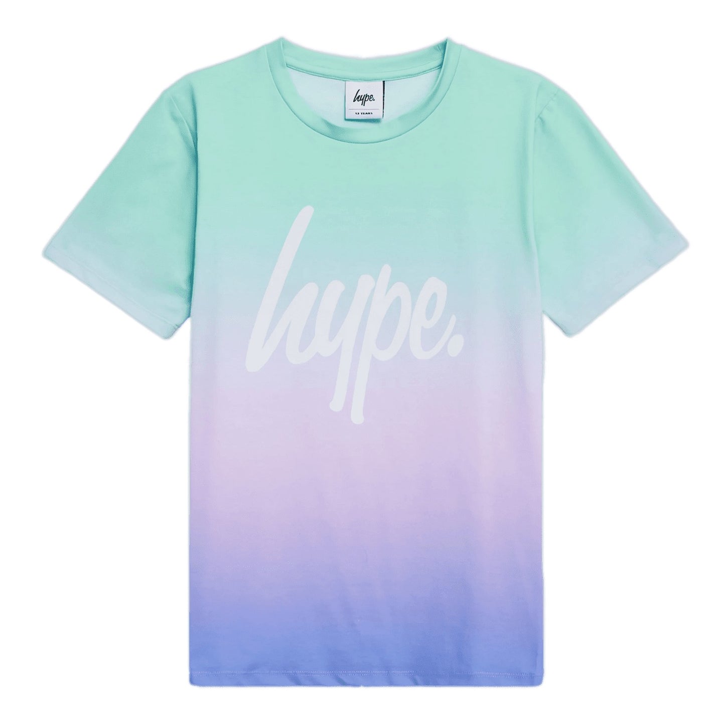 Aqua - Front - Hype Girls Fade Script T-Shirt