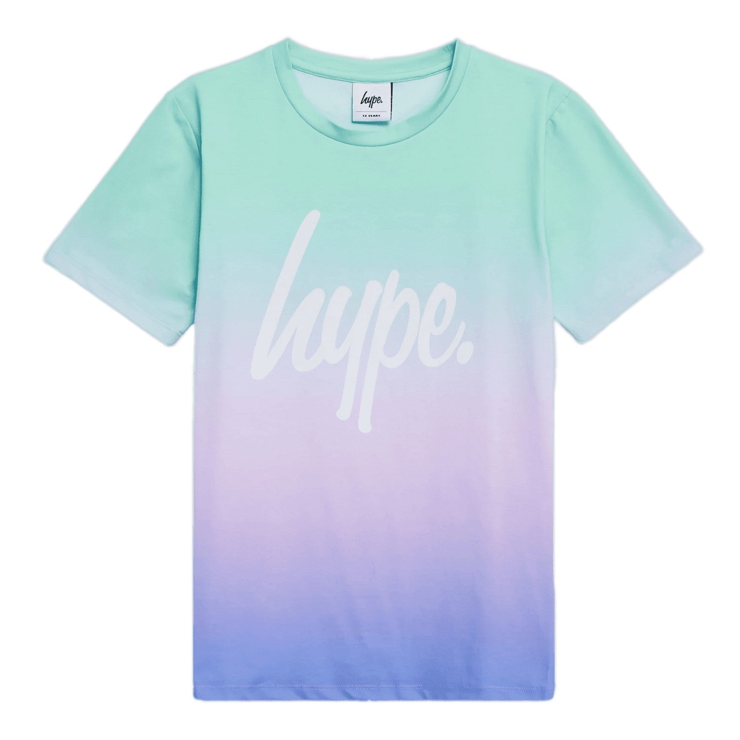 Aqua - Front - Hype Girls Fade Script T-Shirt