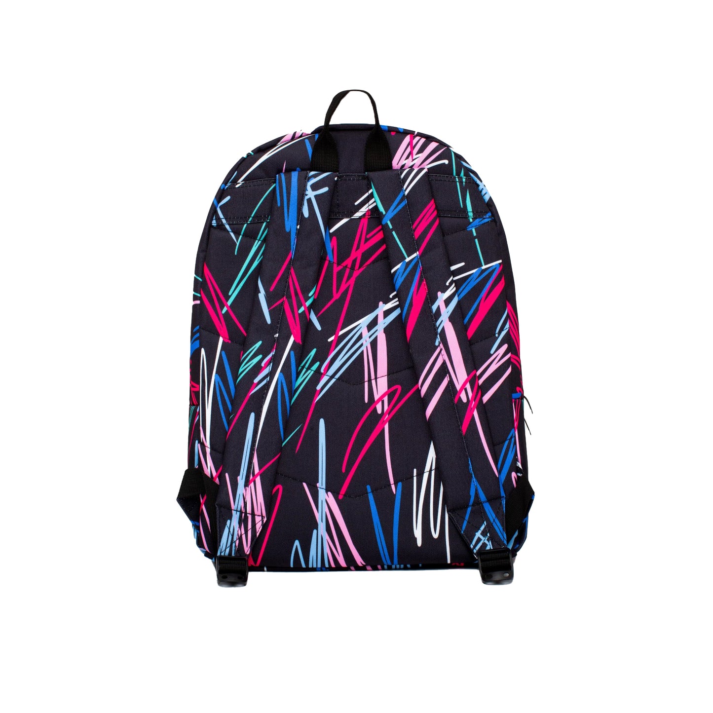 Black-Pink-Blue - Back - Hype Multi Scribble Backpack
