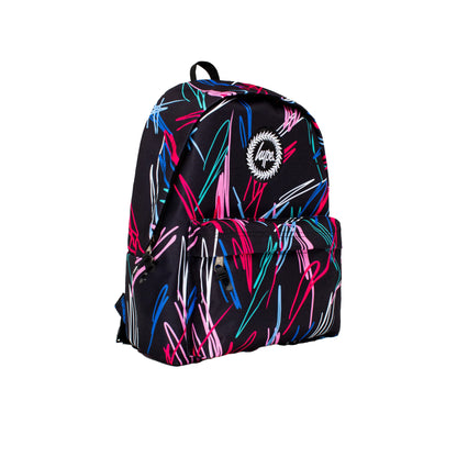 Black-Pink-Blue - Side - Hype Multi Scribble Backpack