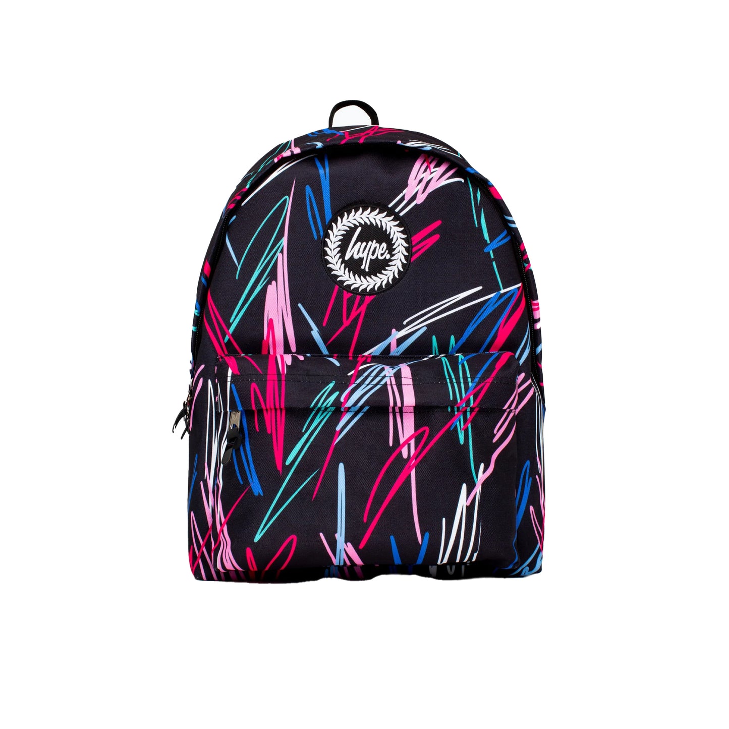 Black-Pink-Blue - Front - Hype Multi Scribble Backpack