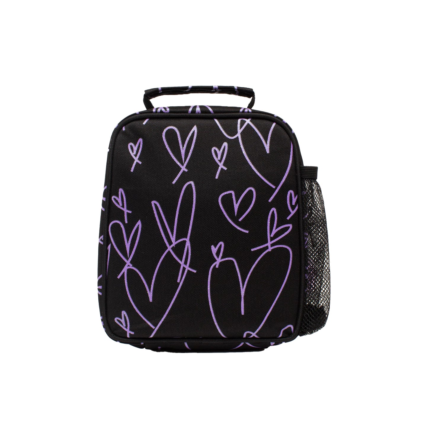 Black-Purple - Back - Hype Glitter Scribble Heart Lunch Bag