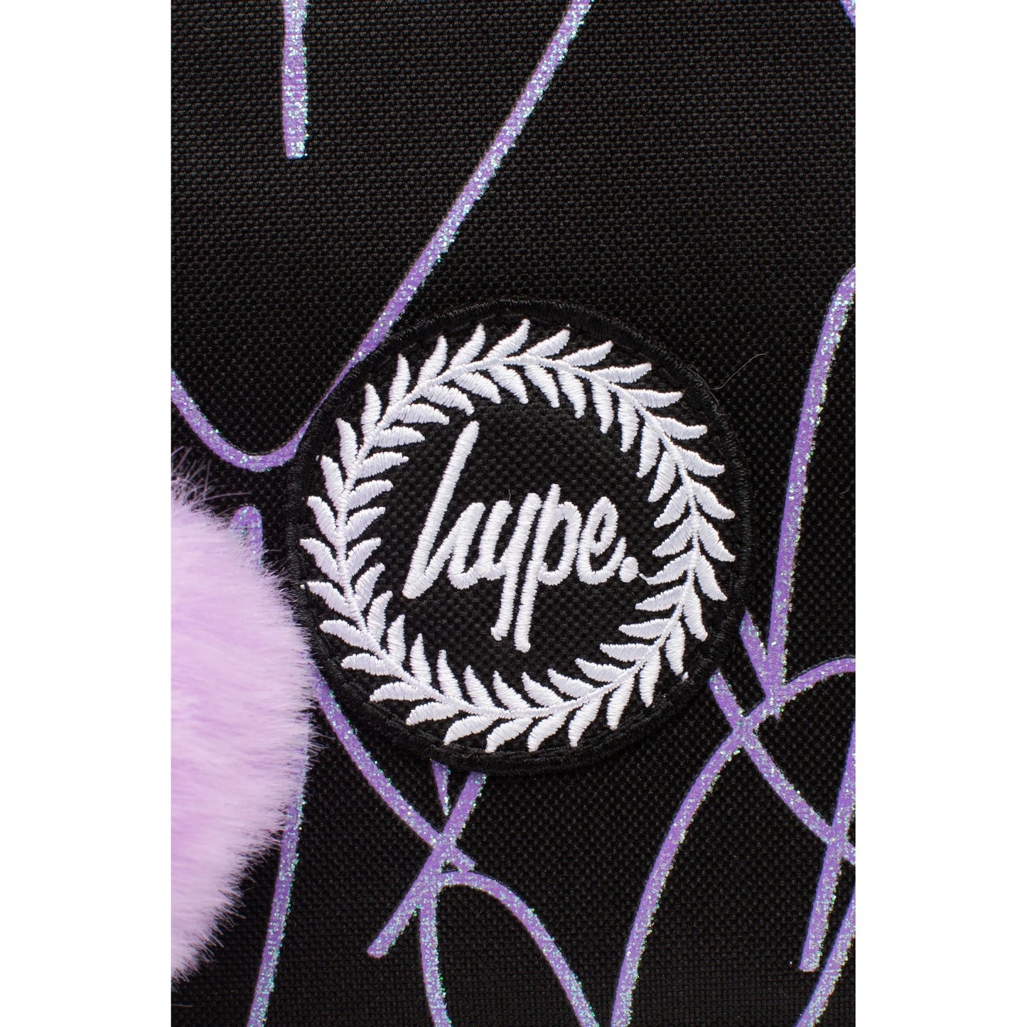 Black-Purple - Lifestyle - Hype Glitter Scribble Heart Lunch Bag