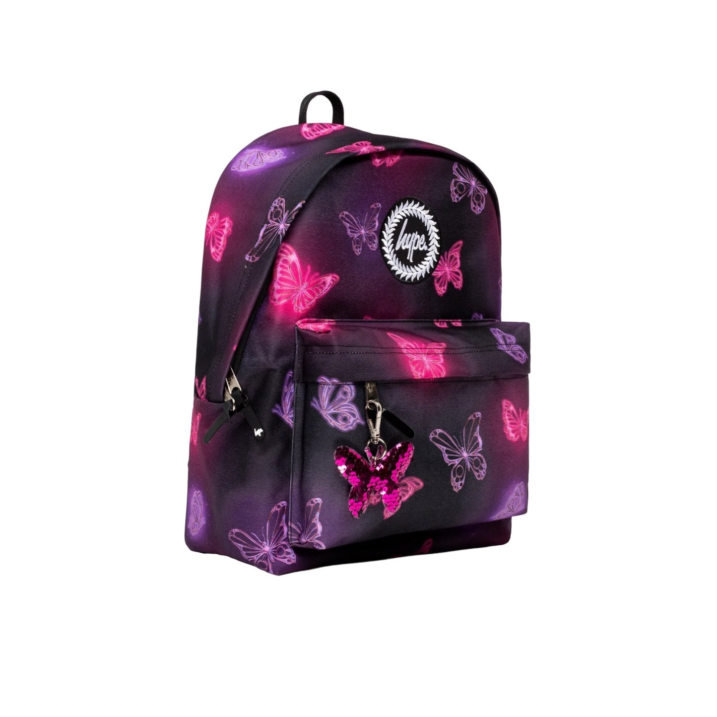 Pink-Purple-Black - Side - Hype Chrome Glow Butterfly Backpack