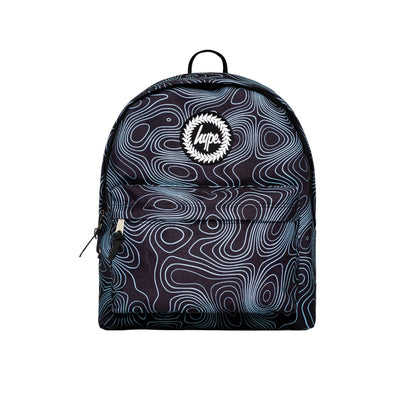 Black-Blue - Front - Hype Topographic Backpack
