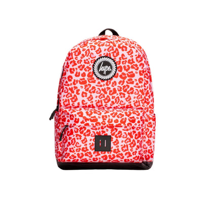 Pink-Red - Front - Hype Leopard Backpack