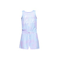 Blue-Purple - Front - Hype Girls Splodge Tie Dye Script Playsuit