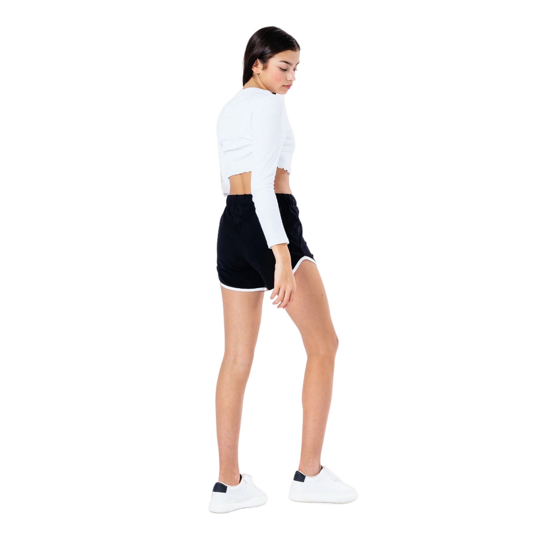 Black-White - Back - Hype Girls Script Shorts