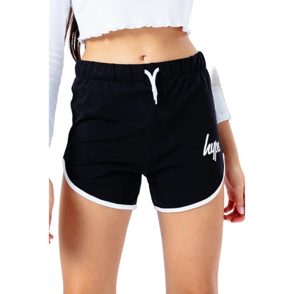 Black-White - Side - Hype Girls Script Shorts