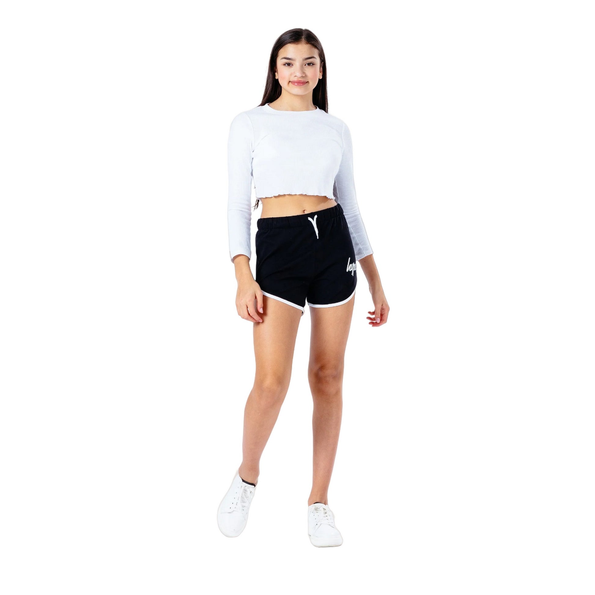 Black-White - Lifestyle - Hype Girls Script Shorts