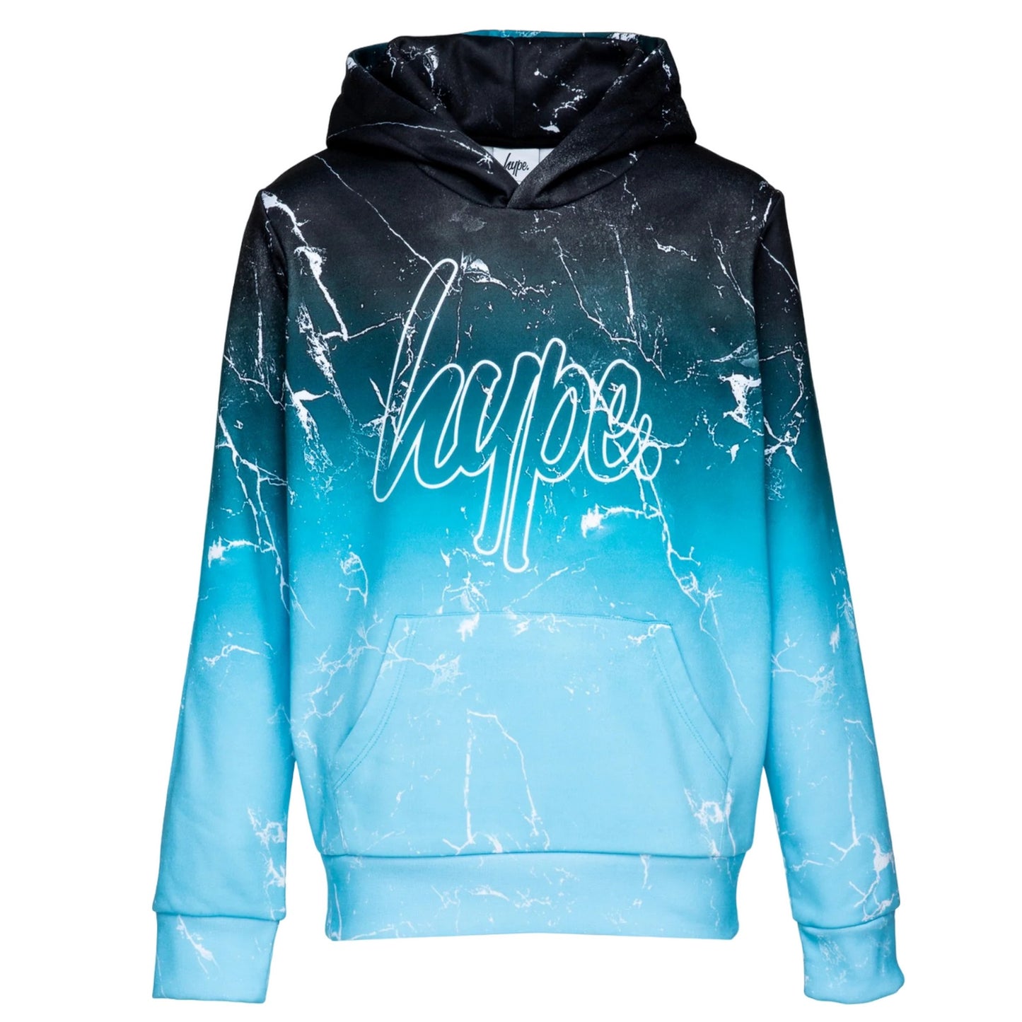 Mint-Black-White - Front - Hype Childrens-Kids Marble Effect Hoodie