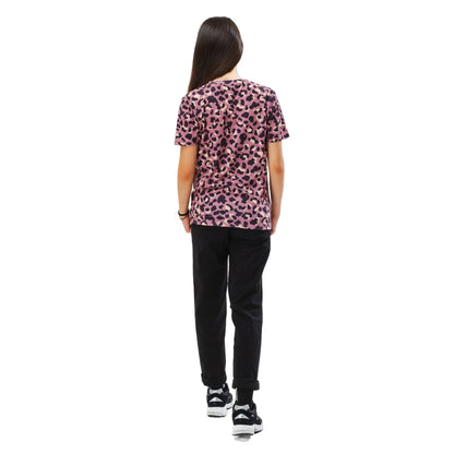 Purple-Black-Cream - Back - Hype Girls Tonal Leopard Print T-Shirt