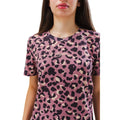 Purple-Black-Cream - Side - Hype Girls Tonal Leopard Print T-Shirt