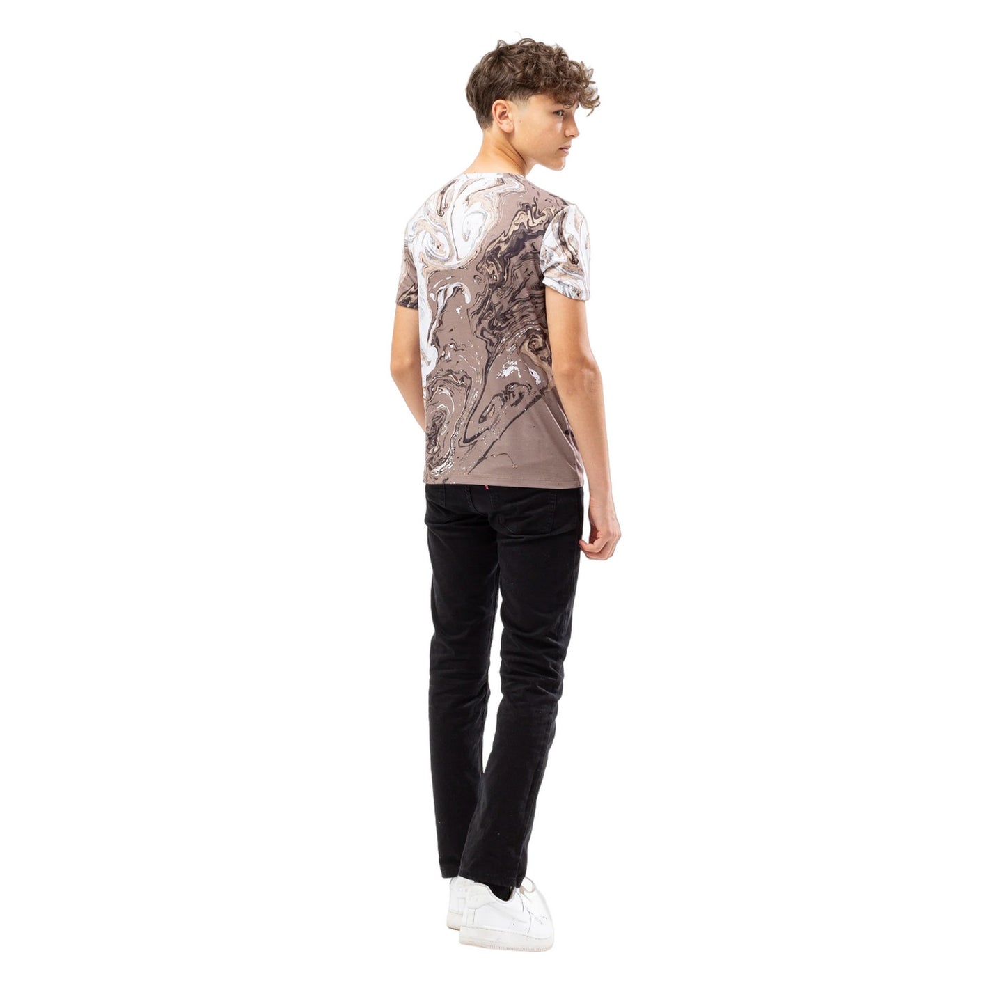 Beige - Back - Hype Boys Marble Effect T-Shirt