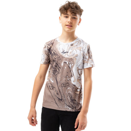 Beige - Front - Hype Boys Marble Effect T-Shirt