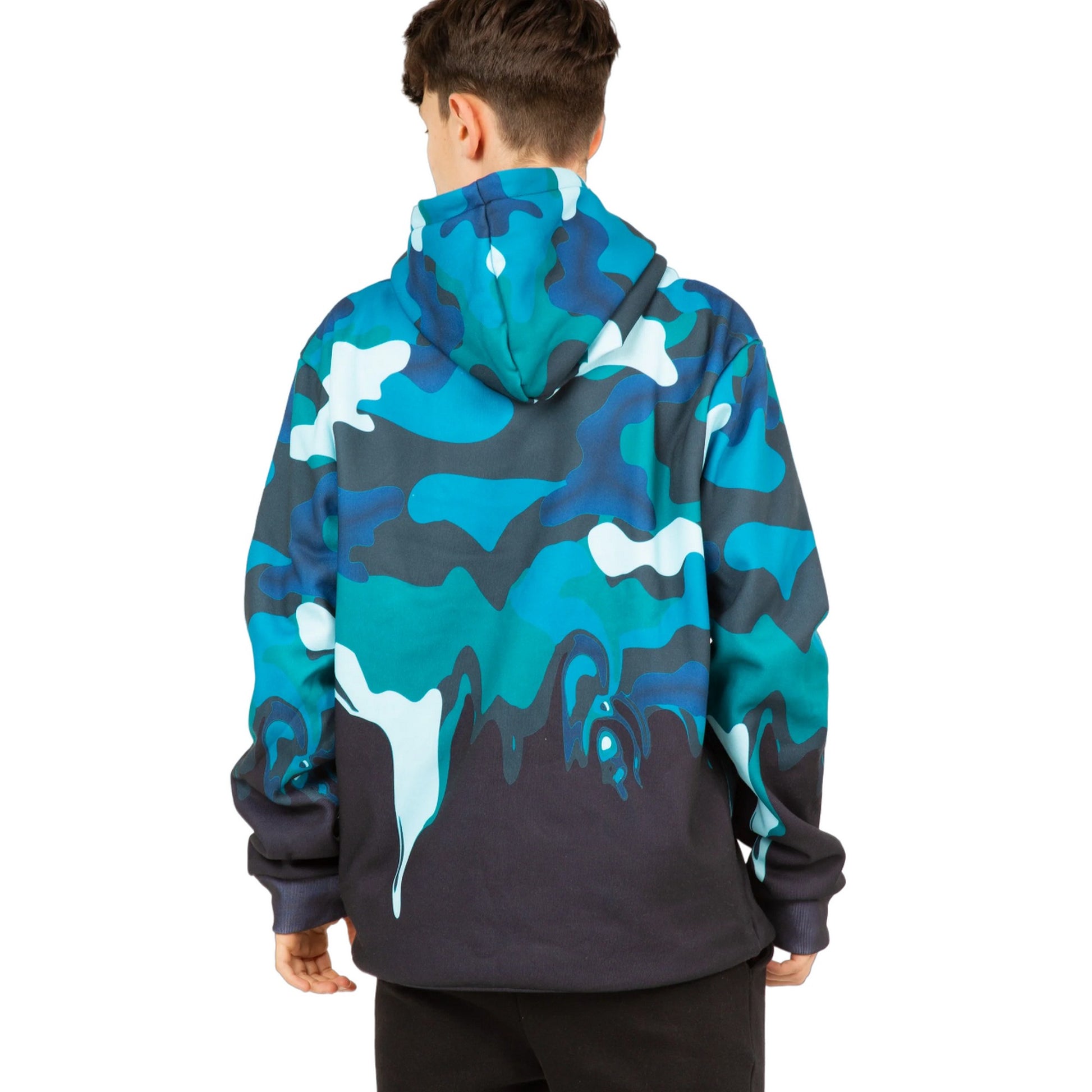 Blue - Back - Hype Boys Camo Drip Hoodie