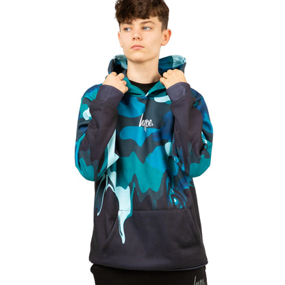 Blue - Side - Hype Boys Camo Drip Hoodie