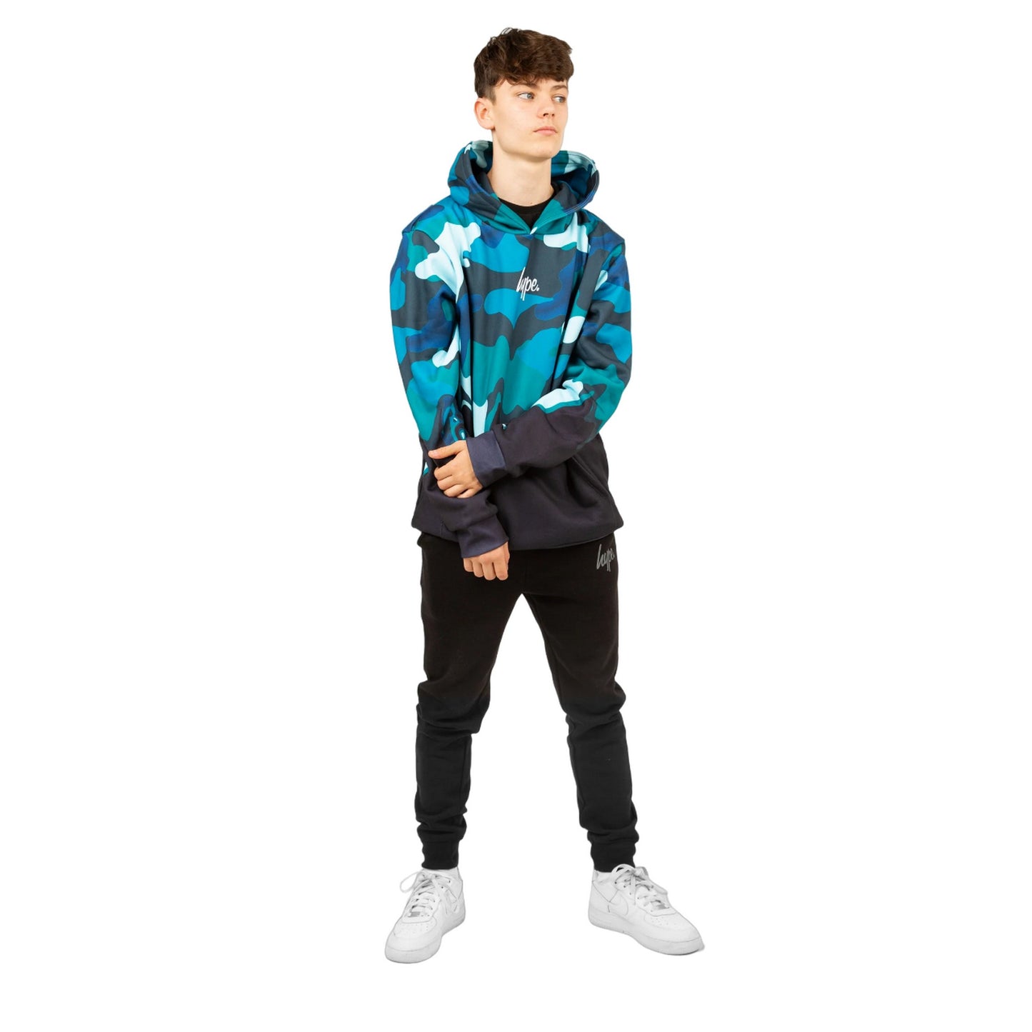 Blue - Lifestyle - Hype Boys Camo Drip Hoodie