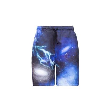 Blue-White - Front - Hype Boys Lightning Sky Outline Mini Script Swim Shorts