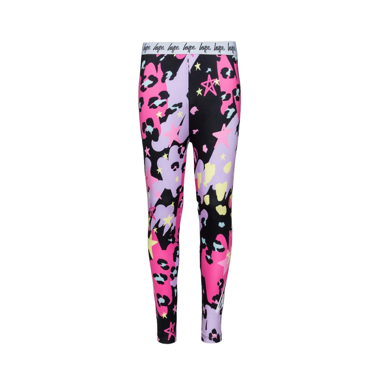 Multicoloured - Front - Hype Girls Leopard Doodle Leggings