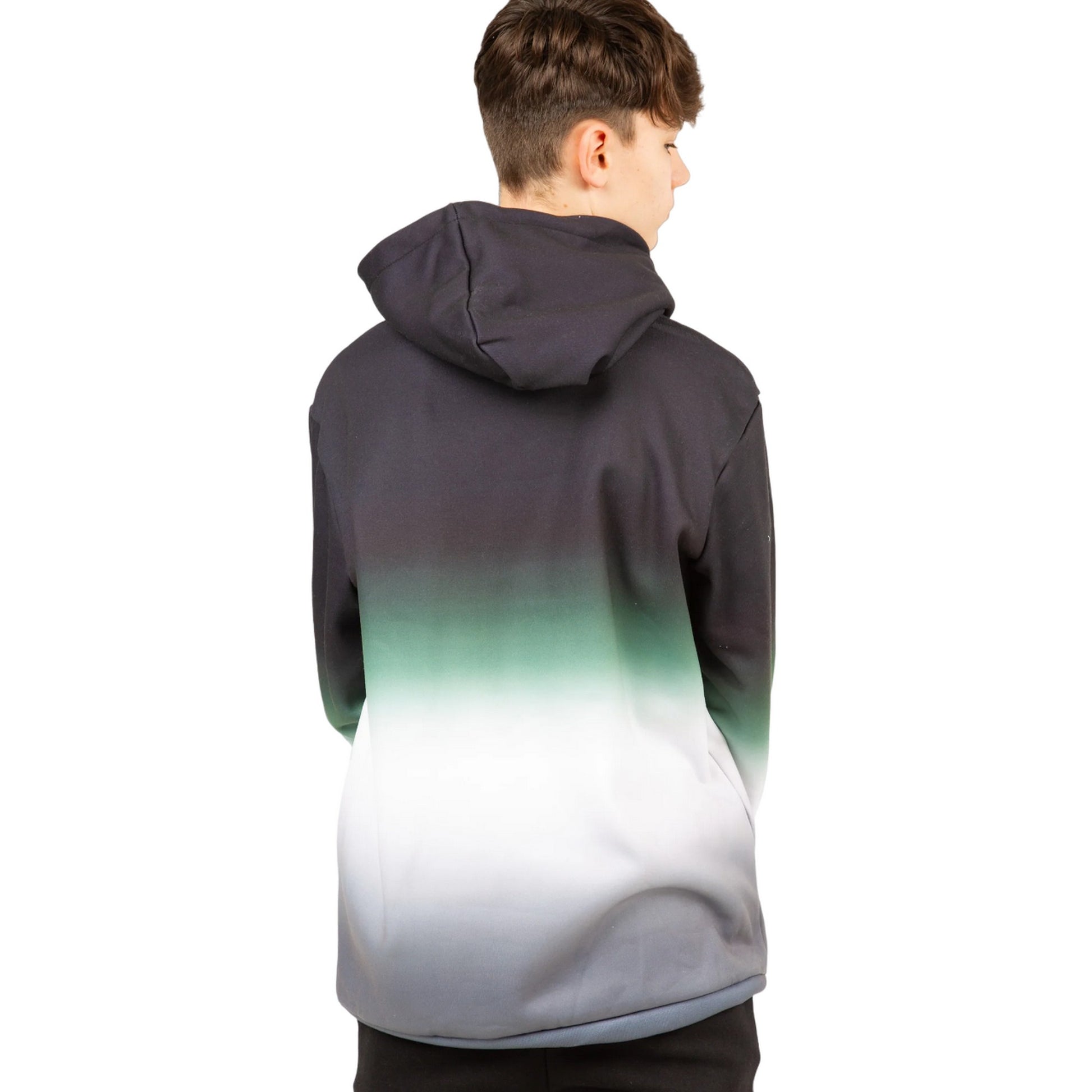 Khaki Green-Black-White - Back - Hype Boys Fade Hoodie