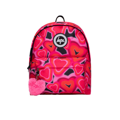 Pink-Black - Front - Hype Spray Hearts Backpack
