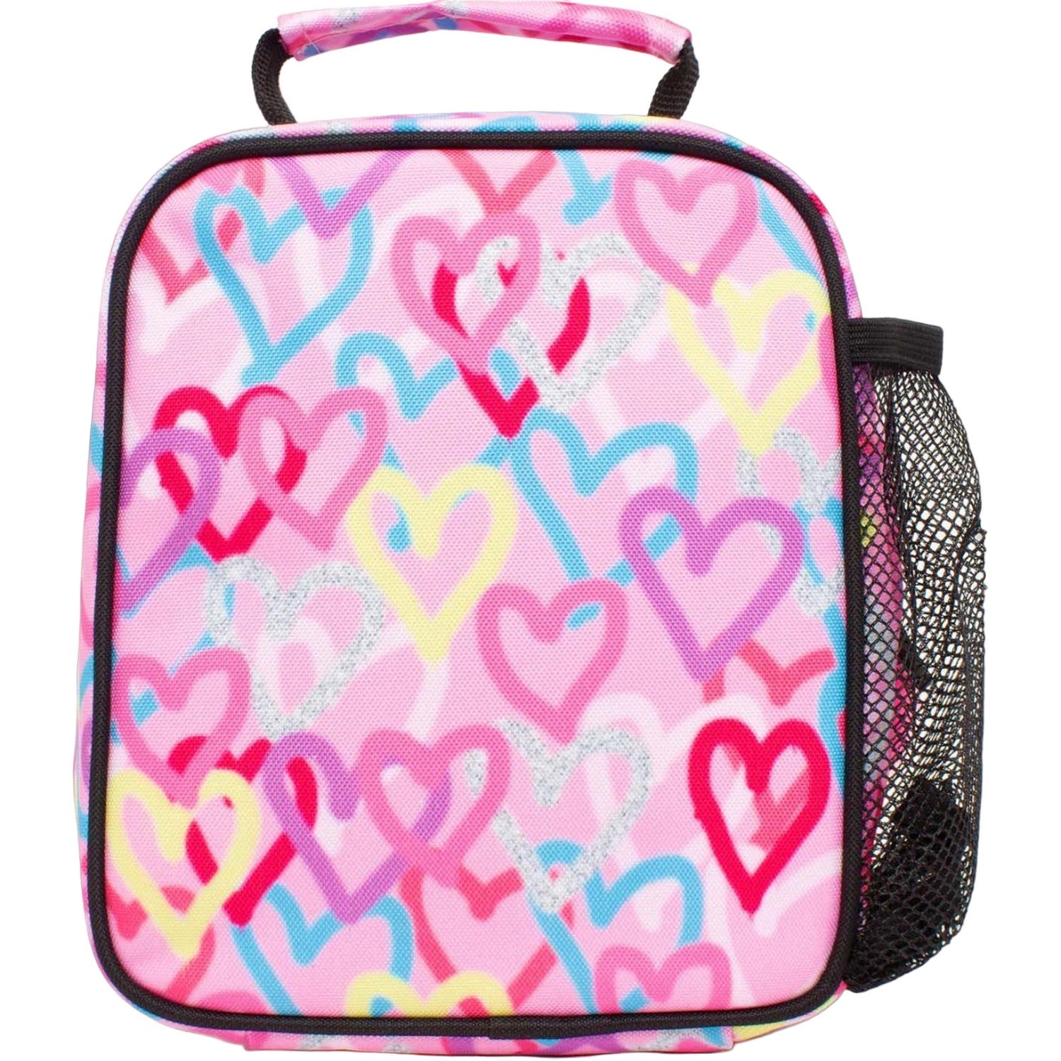Pink-Multicoloured - Back - Hype Graffiti 4.5L Heart Lunch Bag