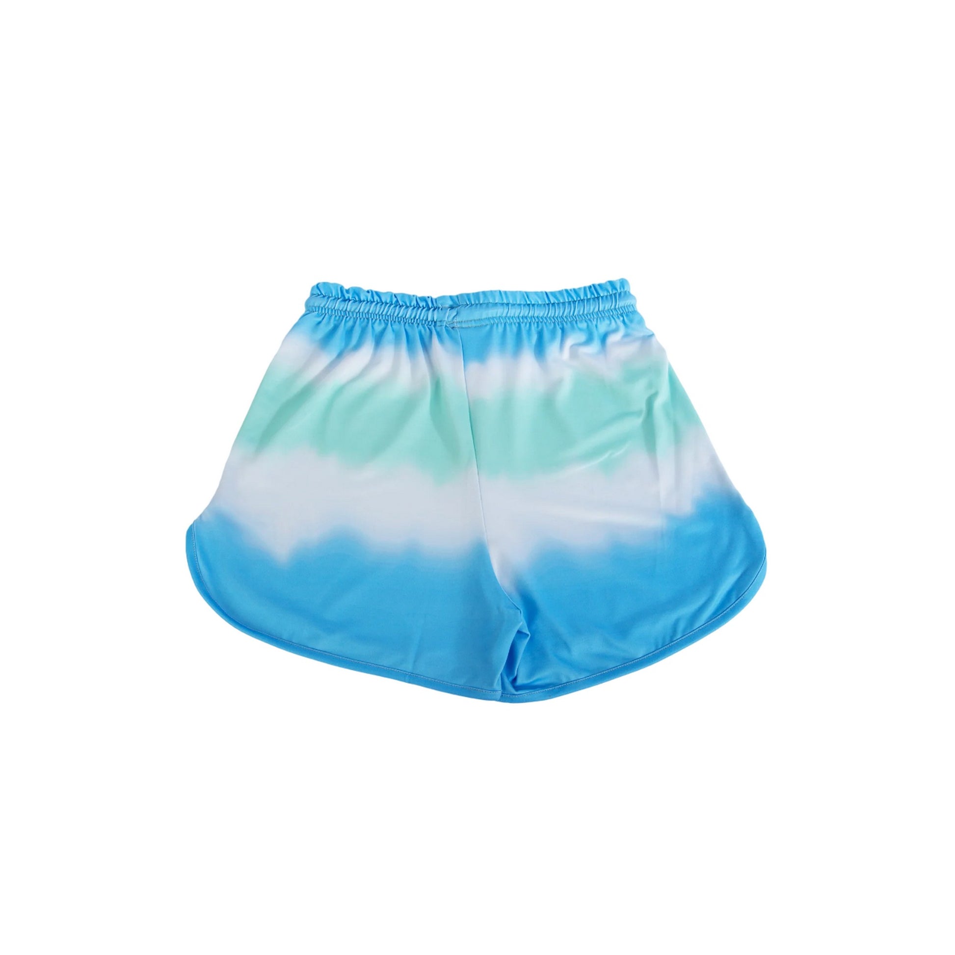 Mint-Blue-White - Back - Hype Girls Blur Script Shorts