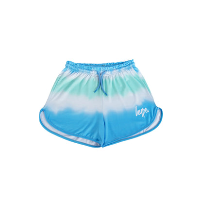 Mint-Blue-White - Front - Hype Girls Blur Script Shorts