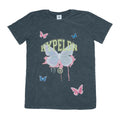 Black - Front - Hype Girls Butterfly Acid Wash T-Shirt