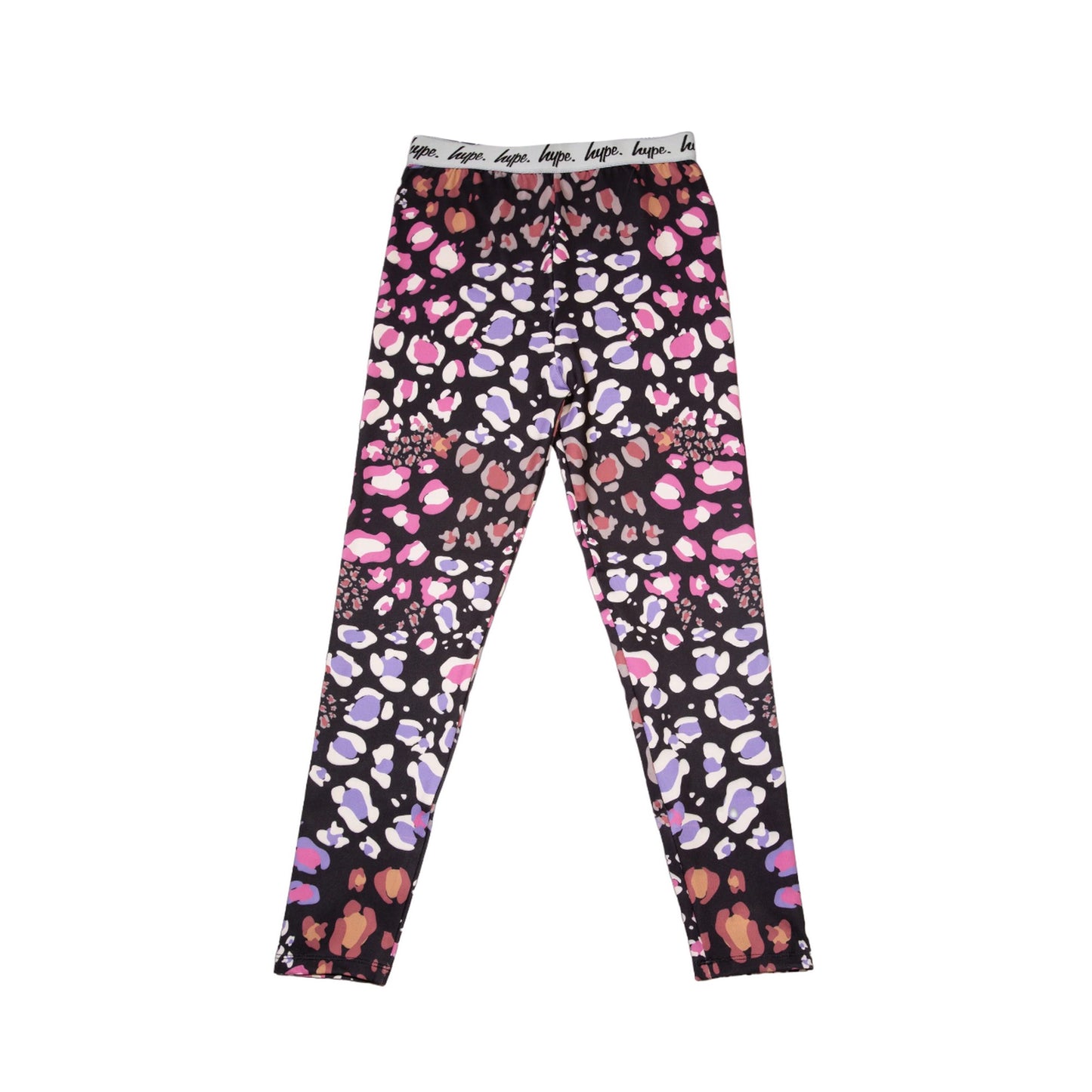Multicoloured - Back - Hype Girls Multi Leopard Print Leggings