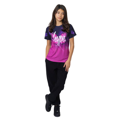 Black - Lifestyle - Hype Girls Fade Butterfly T-Shirt