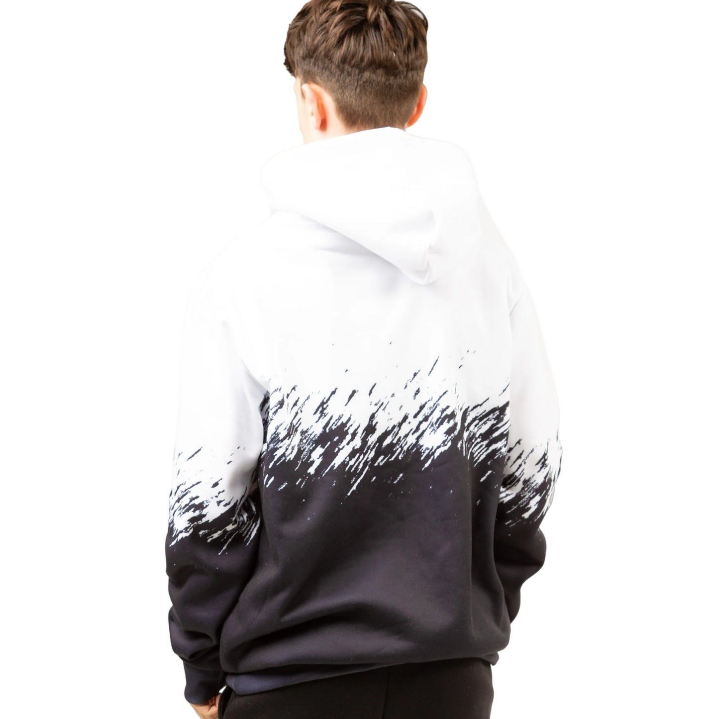 Black-White - Back - Hype Boys Split Hoodie