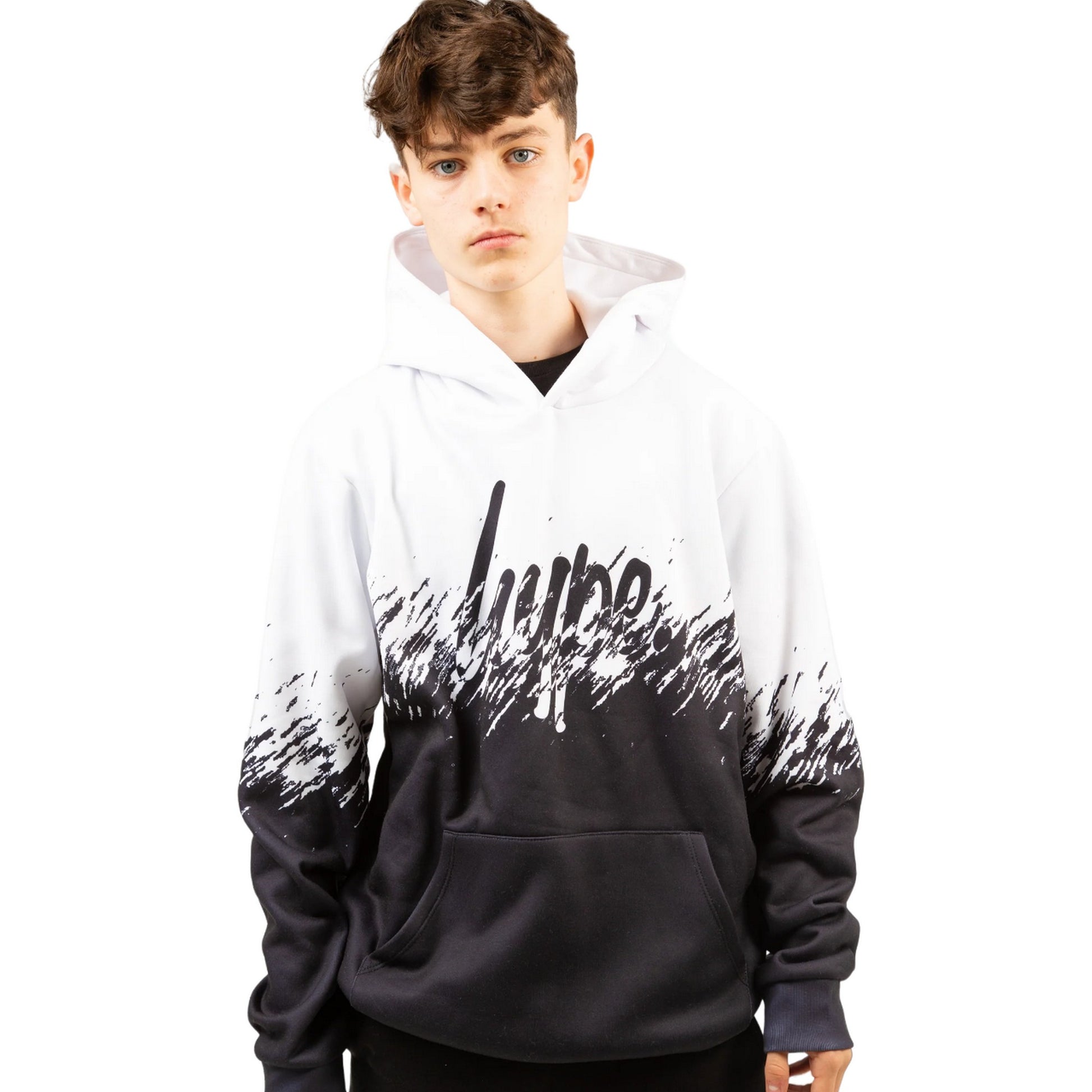 Black-White - Side - Hype Boys Split Hoodie