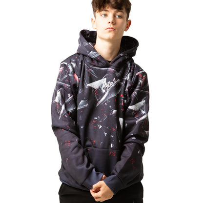 Black-Red-Grey - Side - Hype Boys Shatter Hoodie