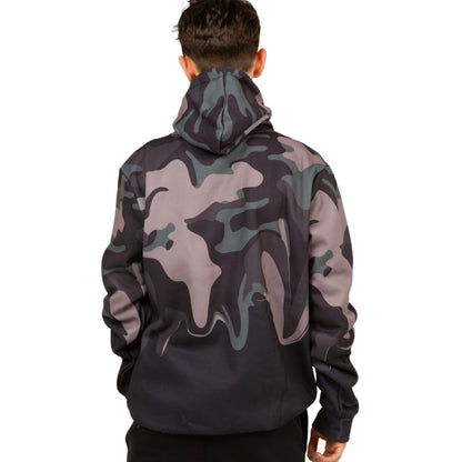 Khaki Green-Black - Back - Hype Boys Camo Drips Hoodie