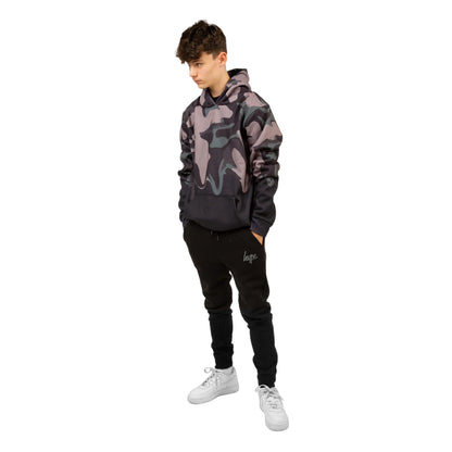 Khaki Green-Black - Lifestyle - Hype Boys Camo Drips Hoodie
