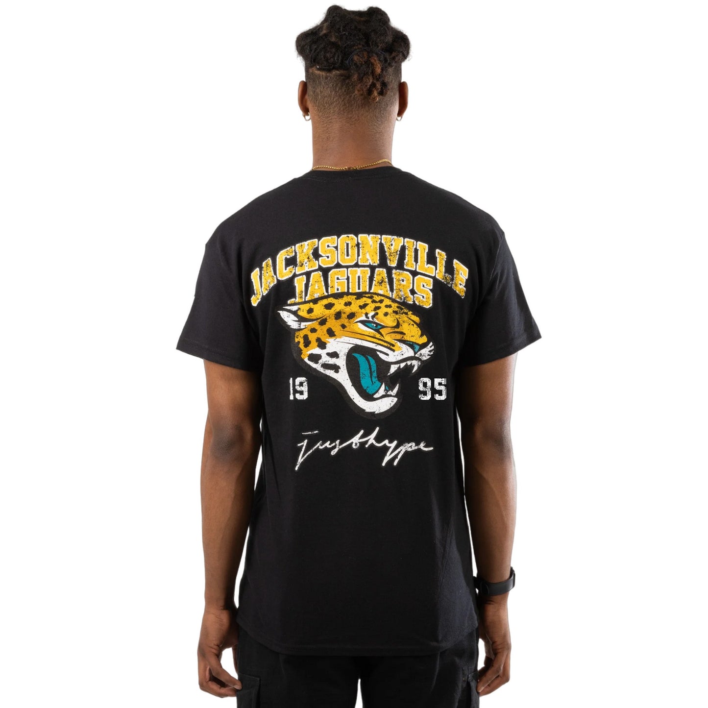 Black - Back - Hype Unisex Adult Jacksonville Jaguars NFL T-Shirt