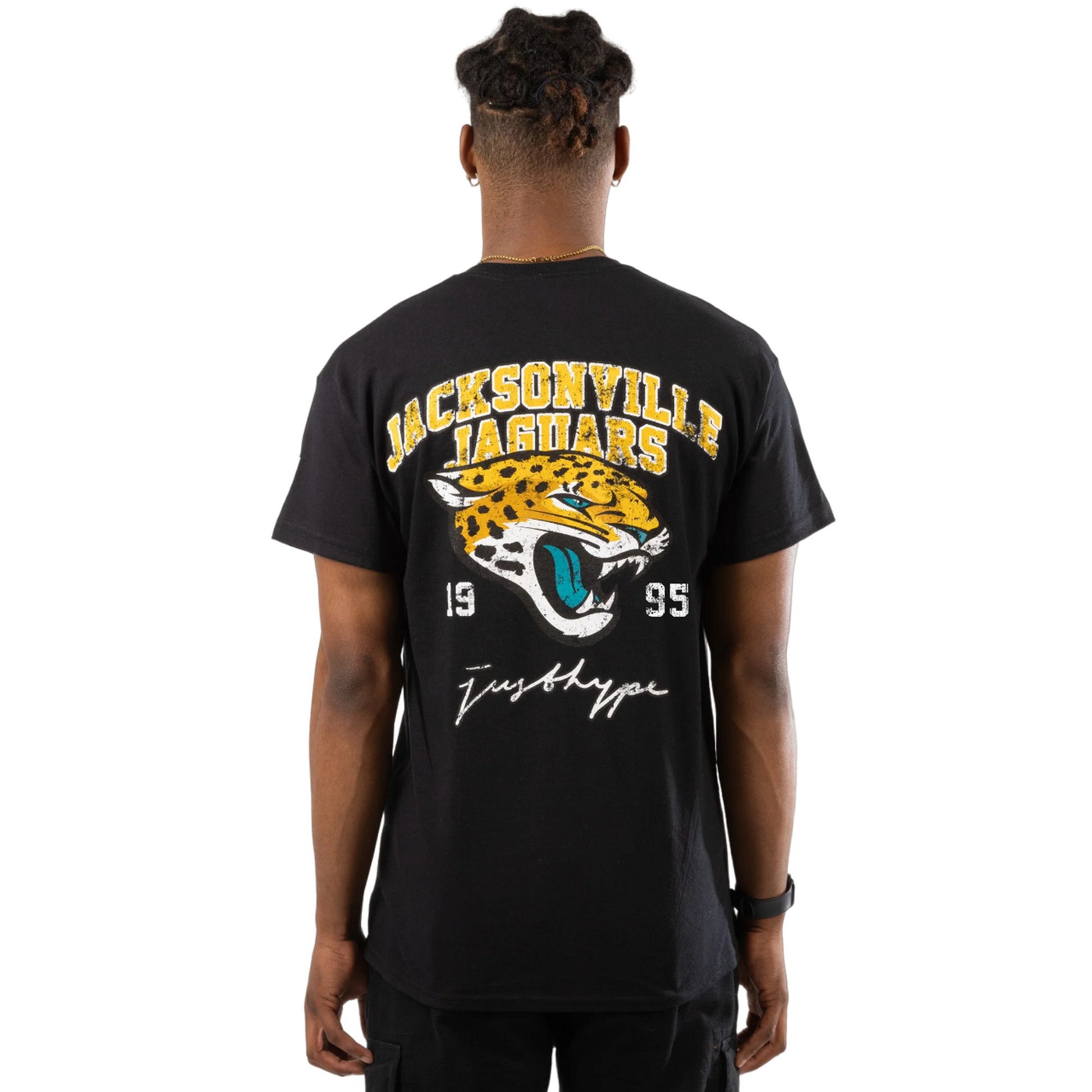 Black - Back - Hype Unisex Adult Jacksonville Jaguars NFL T-Shirt