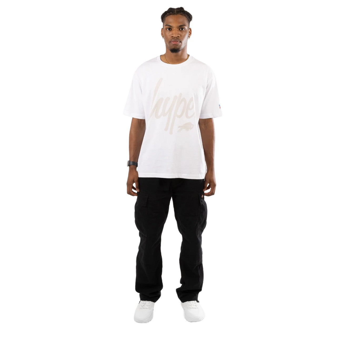 White - Side - Hype Unisex Adult Buffalo Bills NFL T-Shirt
