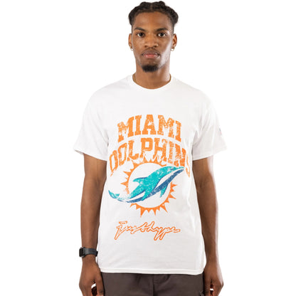White - Front - Hype Unisex Adult Miami Dolphins NFL T-Shirt