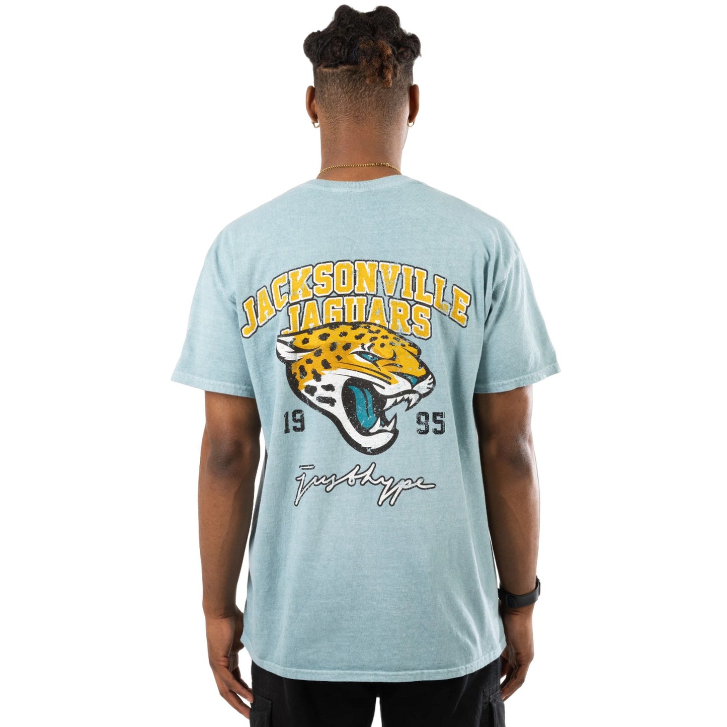 Teal - Back - Hype Unisex Adult Jacksonville Jaguars NFL T-Shirt