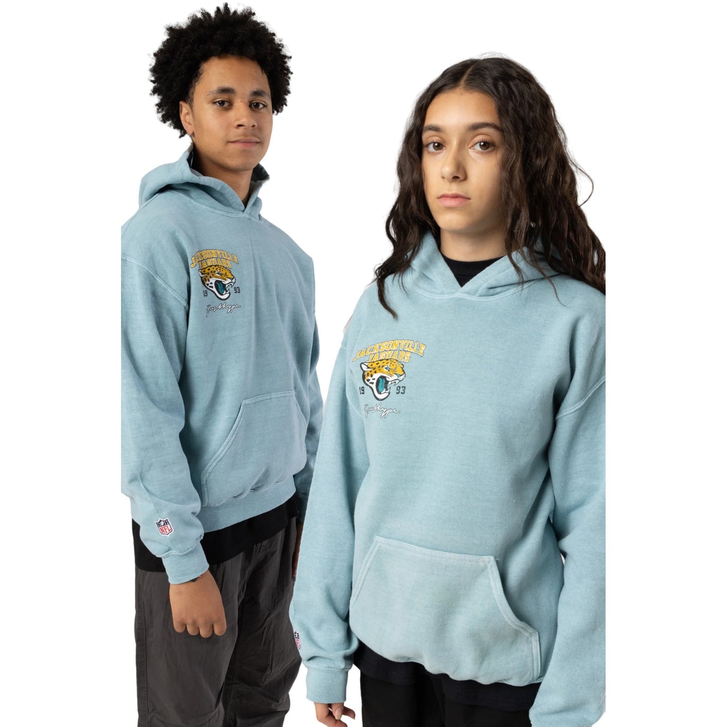 Teal - Side - Hype Childrens-Kids Jacksonville Jaguars NFL Hoodie