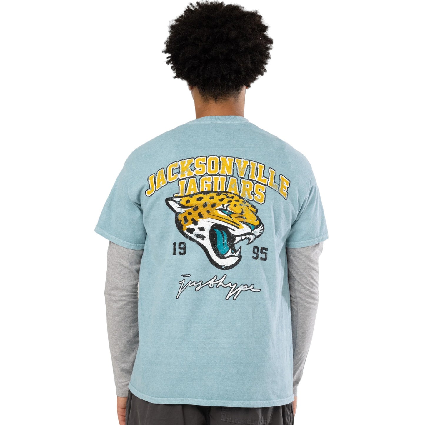 Teal - Back - Hype Childrens-Kids Jacksonville Jaguars NFL T-Shirt