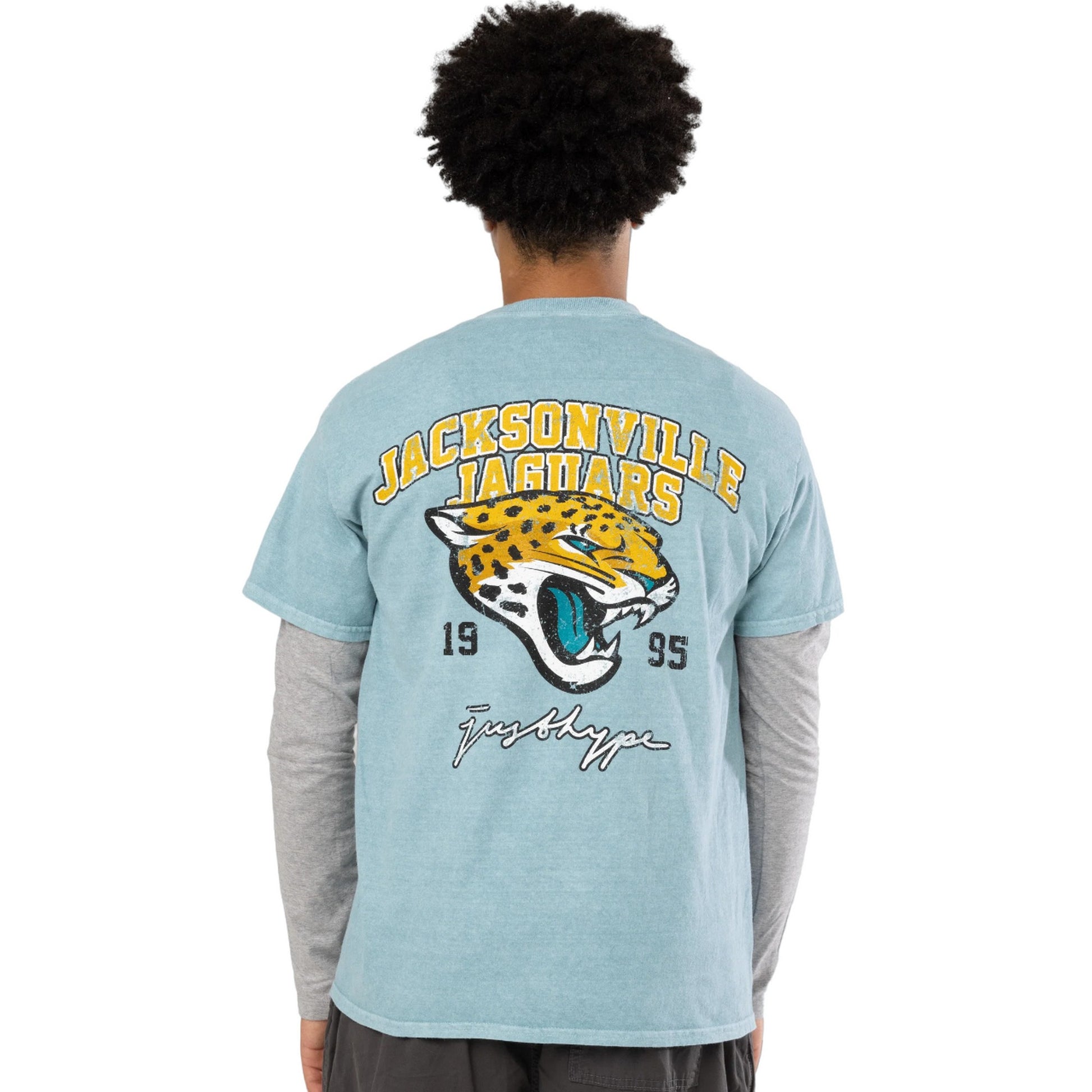 Teal - Back - Hype Childrens-Kids Jacksonville Jaguars NFL T-Shirt
