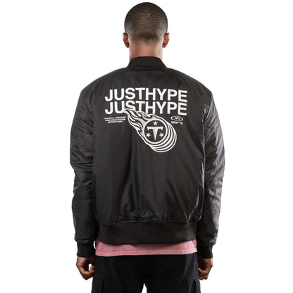 Black - Back - Hype Unisex Adult Tennessee Titans NFL Bomber Jacket