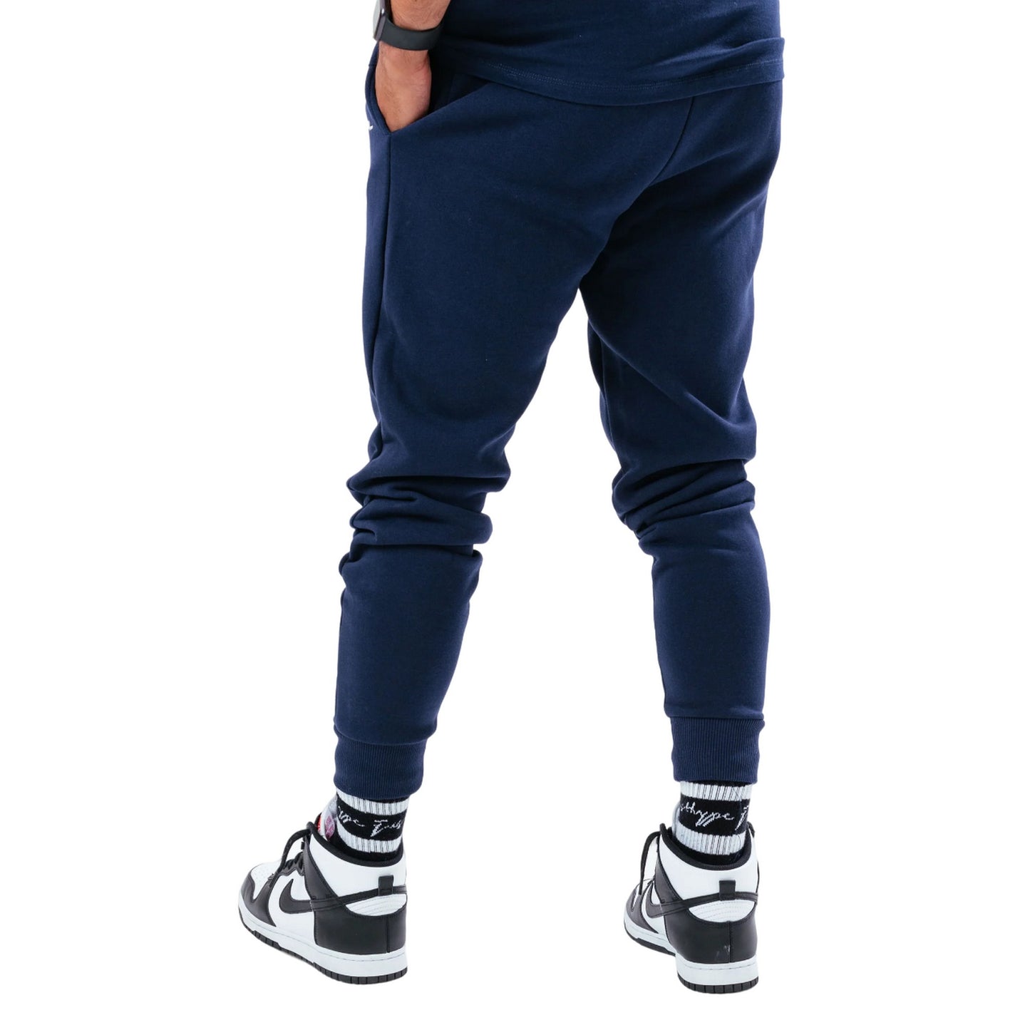 Navy - Back - Hype Mens Scribble Jogging Bottoms