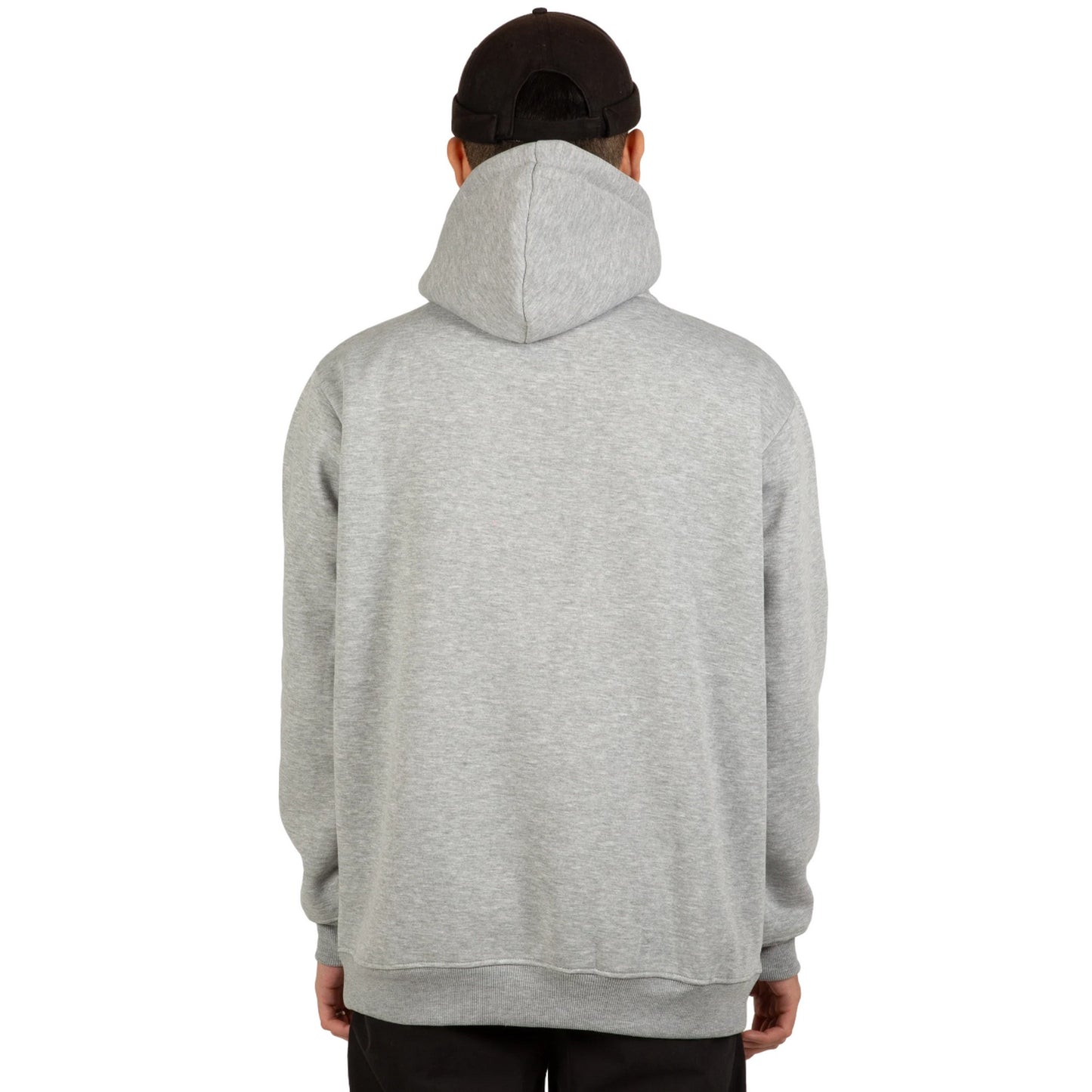 Grey - Back - Hype Mens Scribble Marl Hoodie